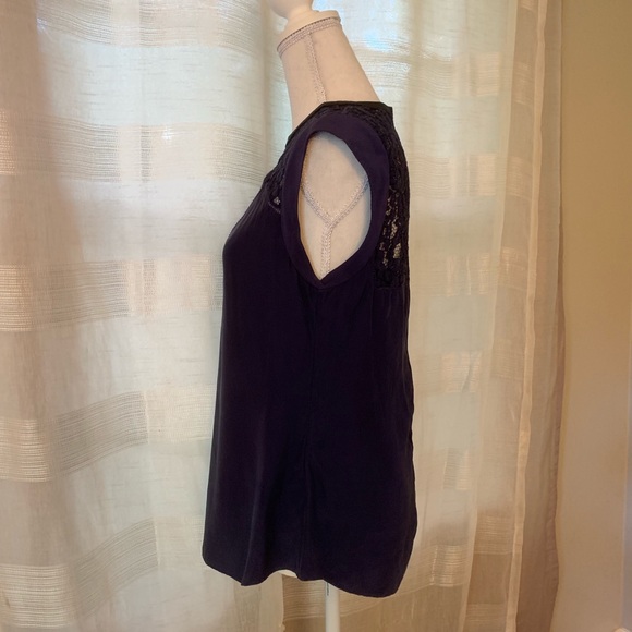 Navy Rebecca Taylor Silk Top - Picture 3 of 7